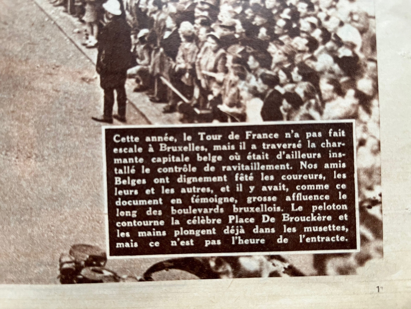 Vintage Cycling Print - Brussels, Tour de France,  Original 1950s