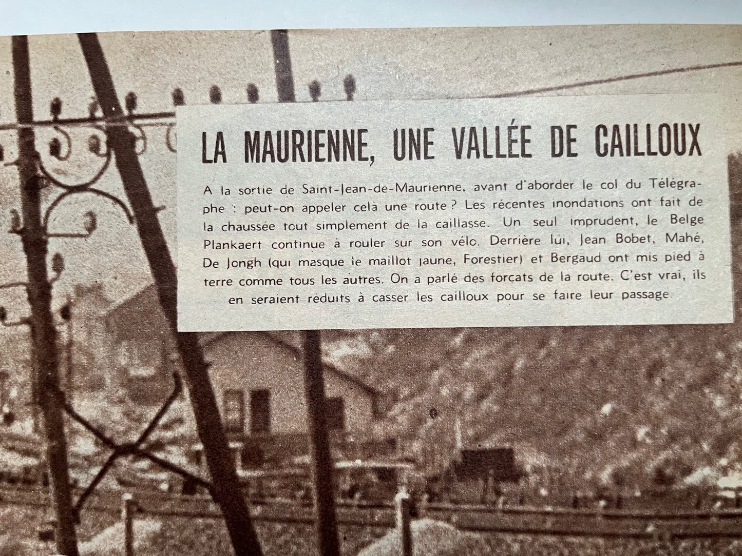 Vintage Cycling Print - La Maurienne, Tour de France, Original 1950s