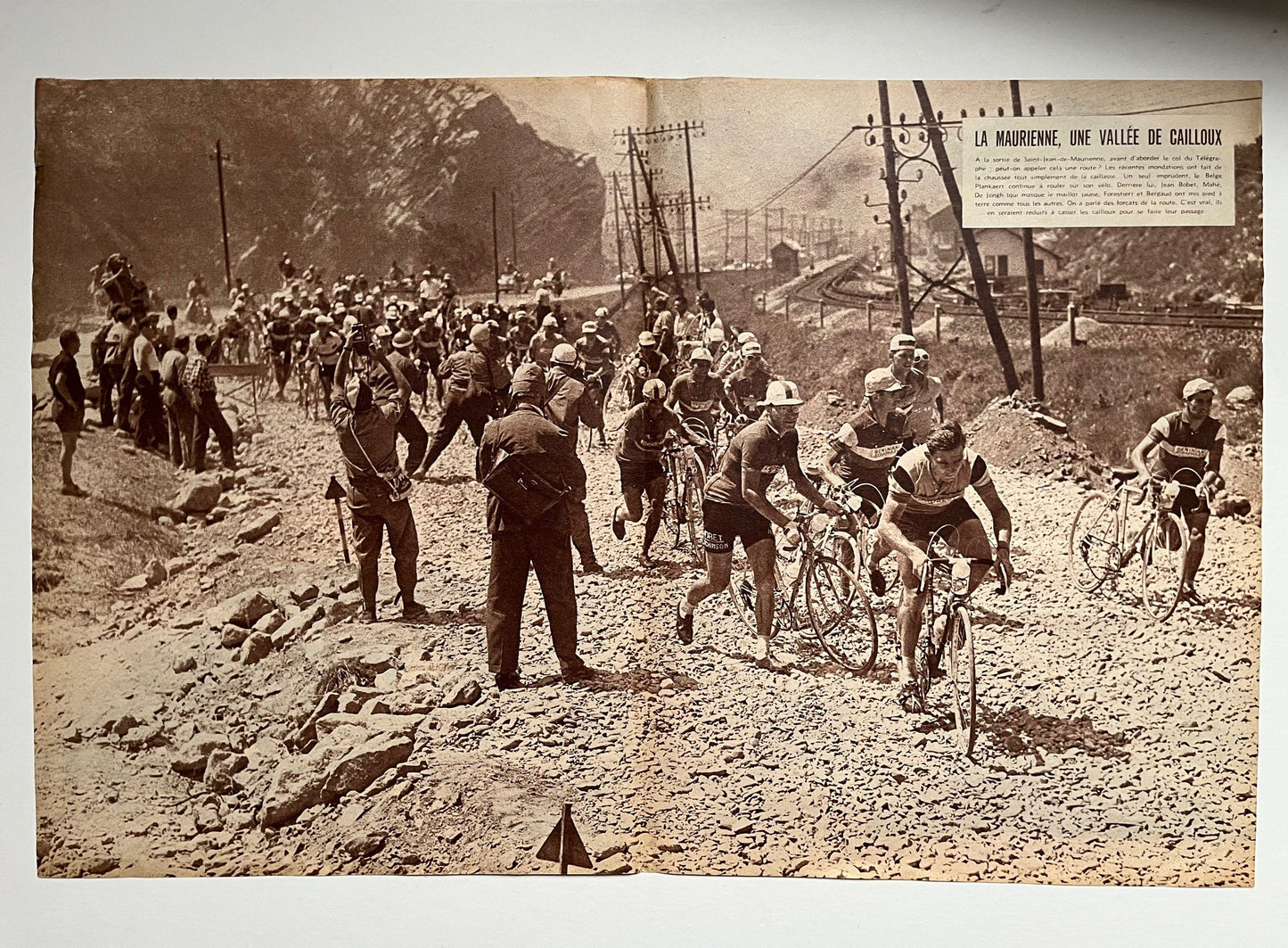 Vintage Cycling Print - La Maurienne, Tour de France, Original 1950s