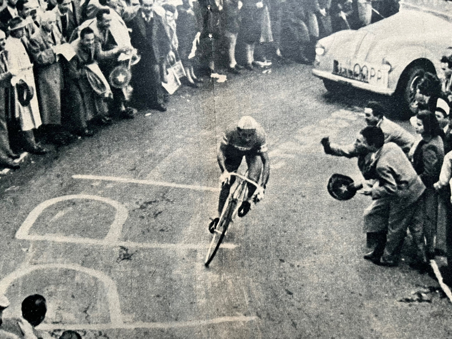 Vintage Cycling Print - Fausto Coppi/Bianchi, Original c1949