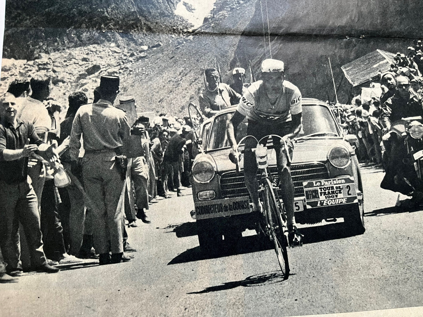 Vintage Cycling Print - Tour de France, Tourmalet, Julio Jimenez, Ford France Team, Original 1967