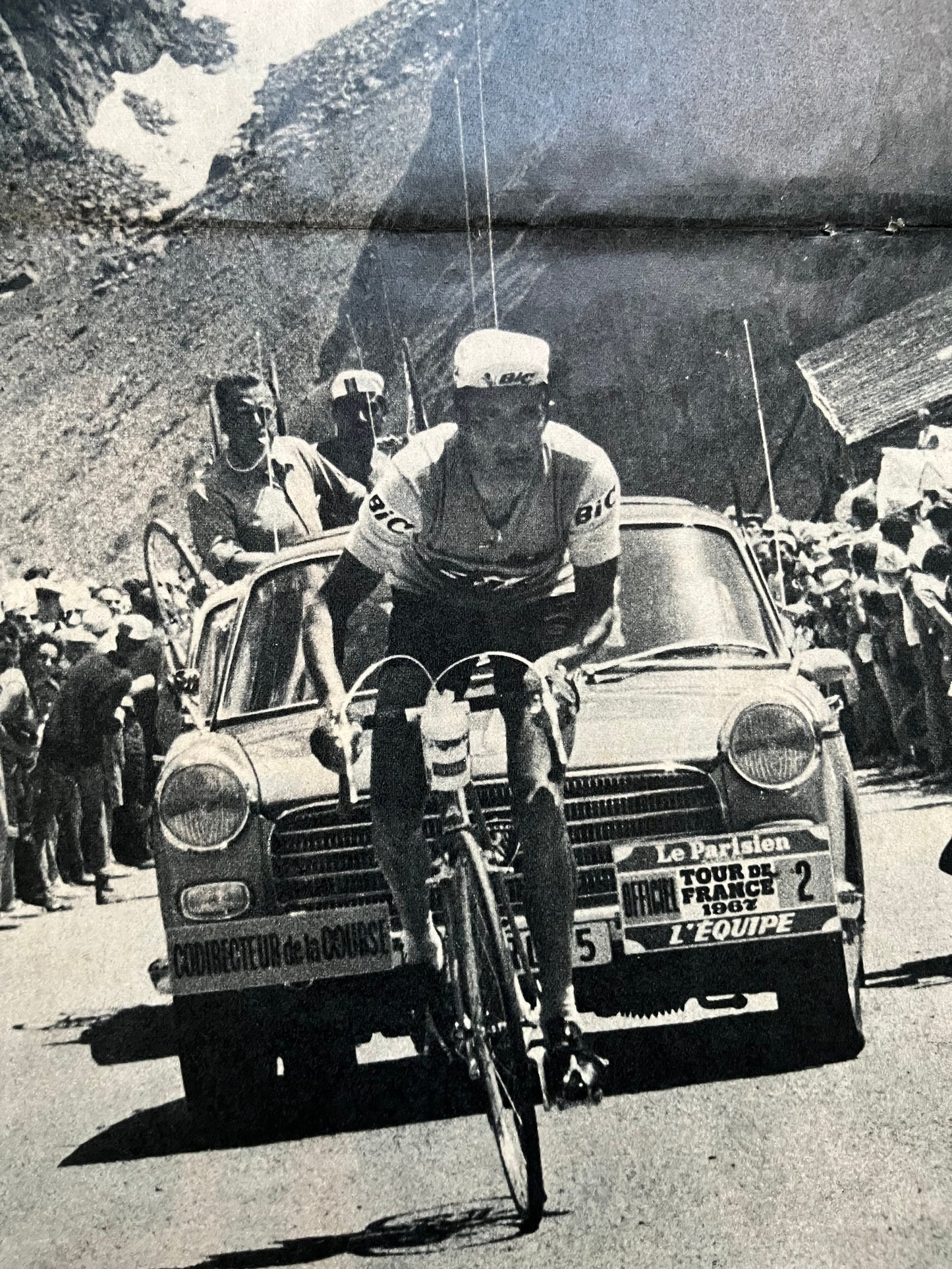 Vintage Cycling Print - Tour de France, Tourmalet, Julio Jimenez, Ford France Team, Original 1967
