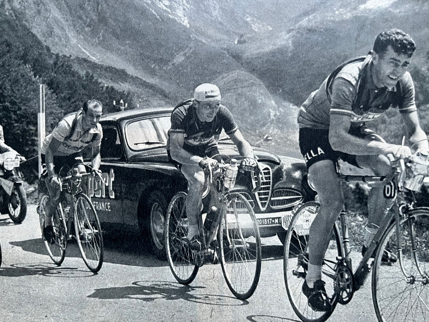 Vintage Cycling Print - Tour de France, Louison Bobet, Original 1956