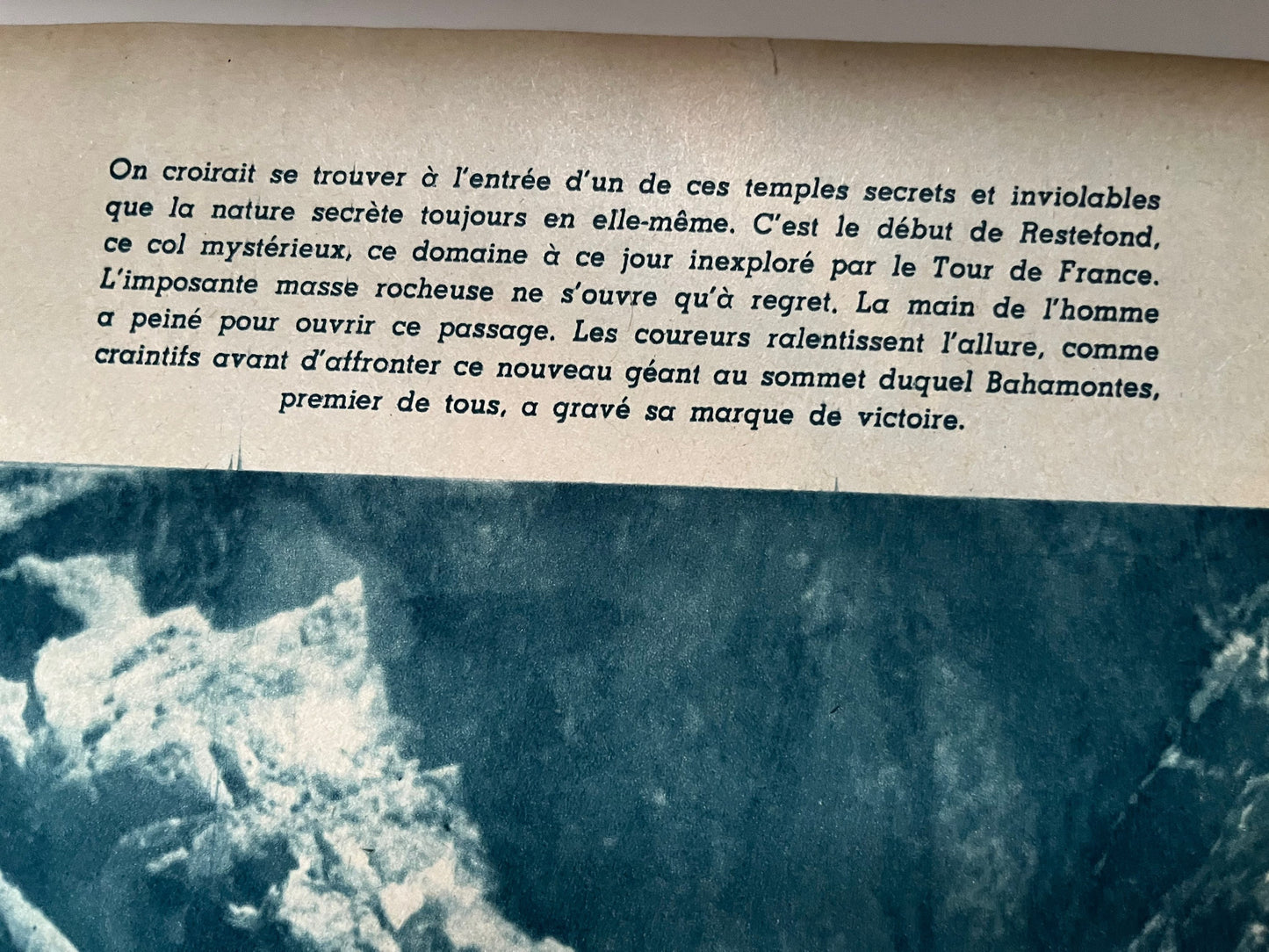 Vintage Cycling Print - Tour de France, Col de Restefond, Original  1960s