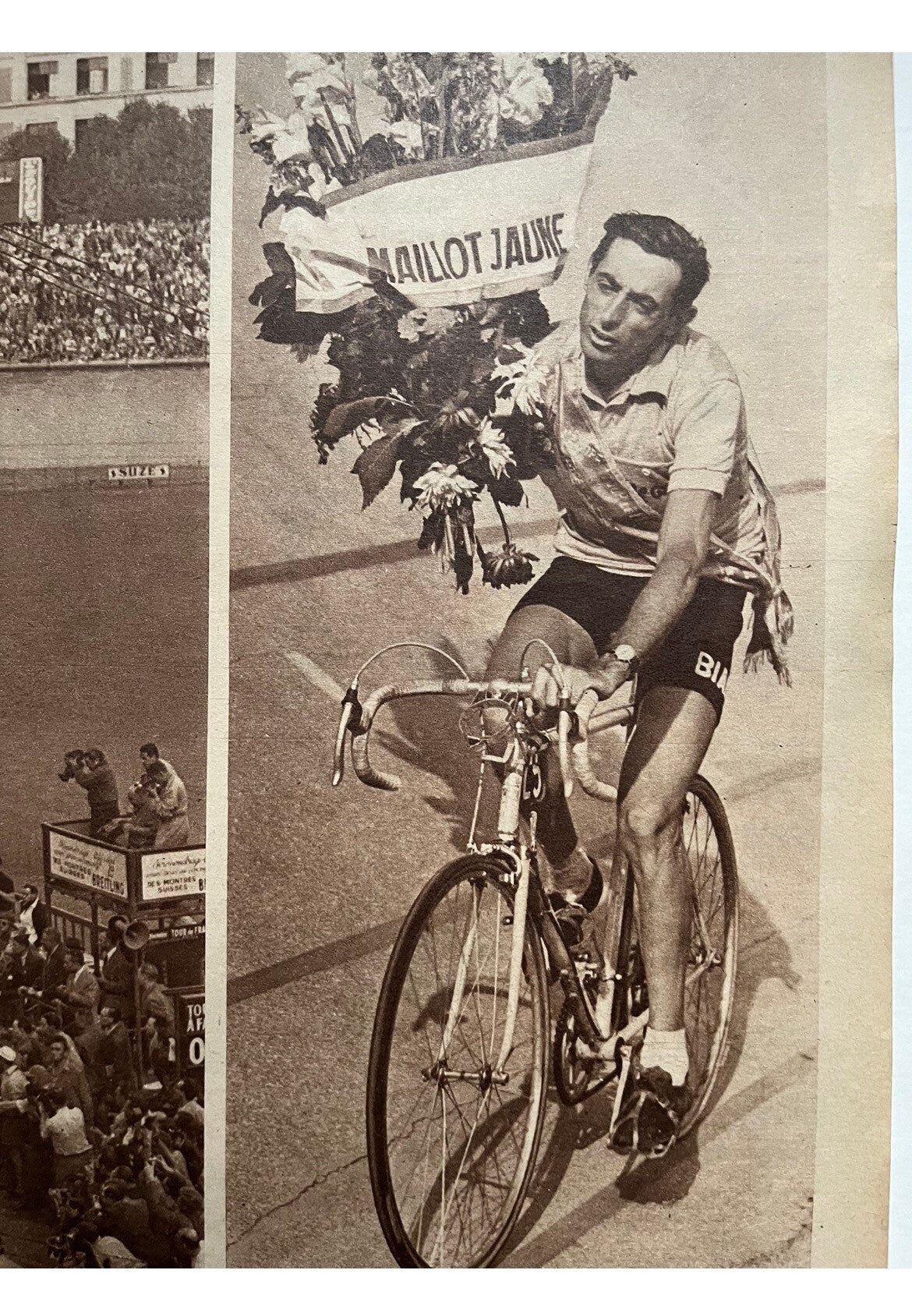 Vintage Cycling Print - Fausto Coppi, Bianchi Original, 1952
