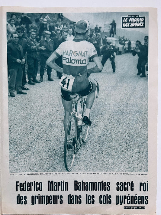 Vintage Cycling Print - Tour de France, Federico Bahamontes, Original 1959