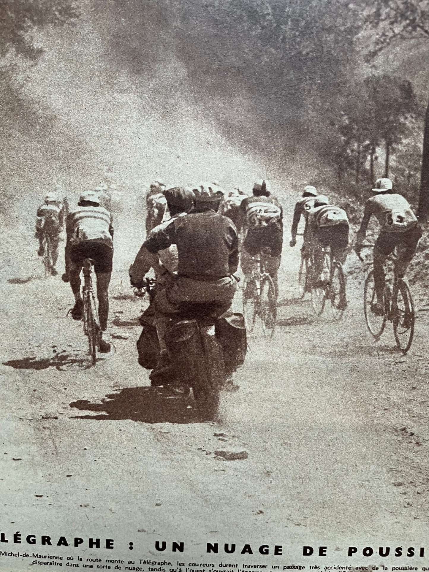 Vintage Cycling Print - Tour de France, Thonon Les Bains - Briancon, Original 1949
