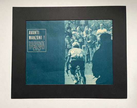 Vintage Cycling Print - Tour de France, Giancarlo Manzoni, Original 1962