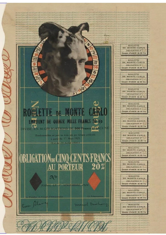 Vintage Dada Poster - Monte Carlo Bond, Marcel DuChamp 1924