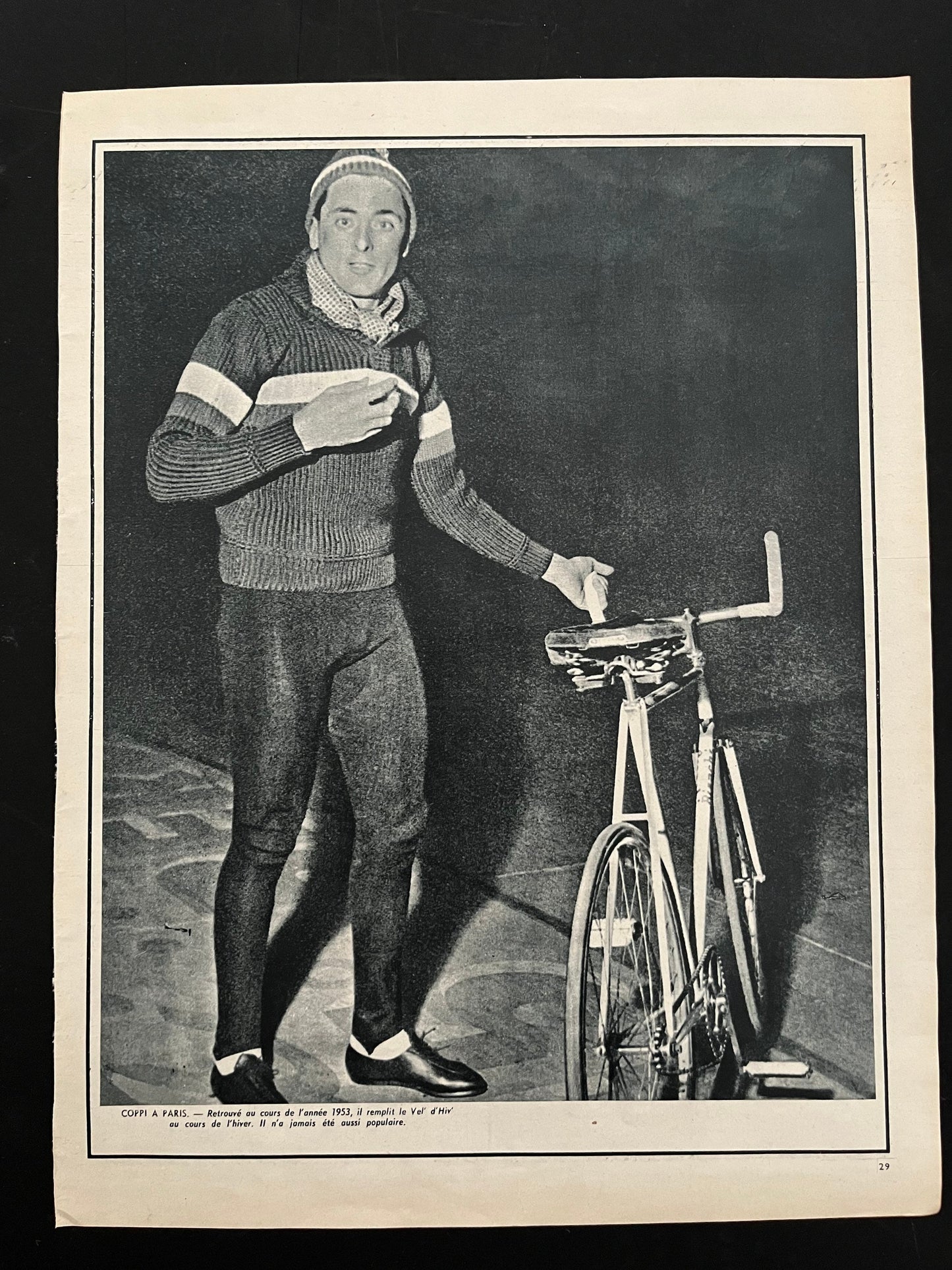 Vintage Cycling Print - Fausto Coppi/Bianchi, Original, 1951