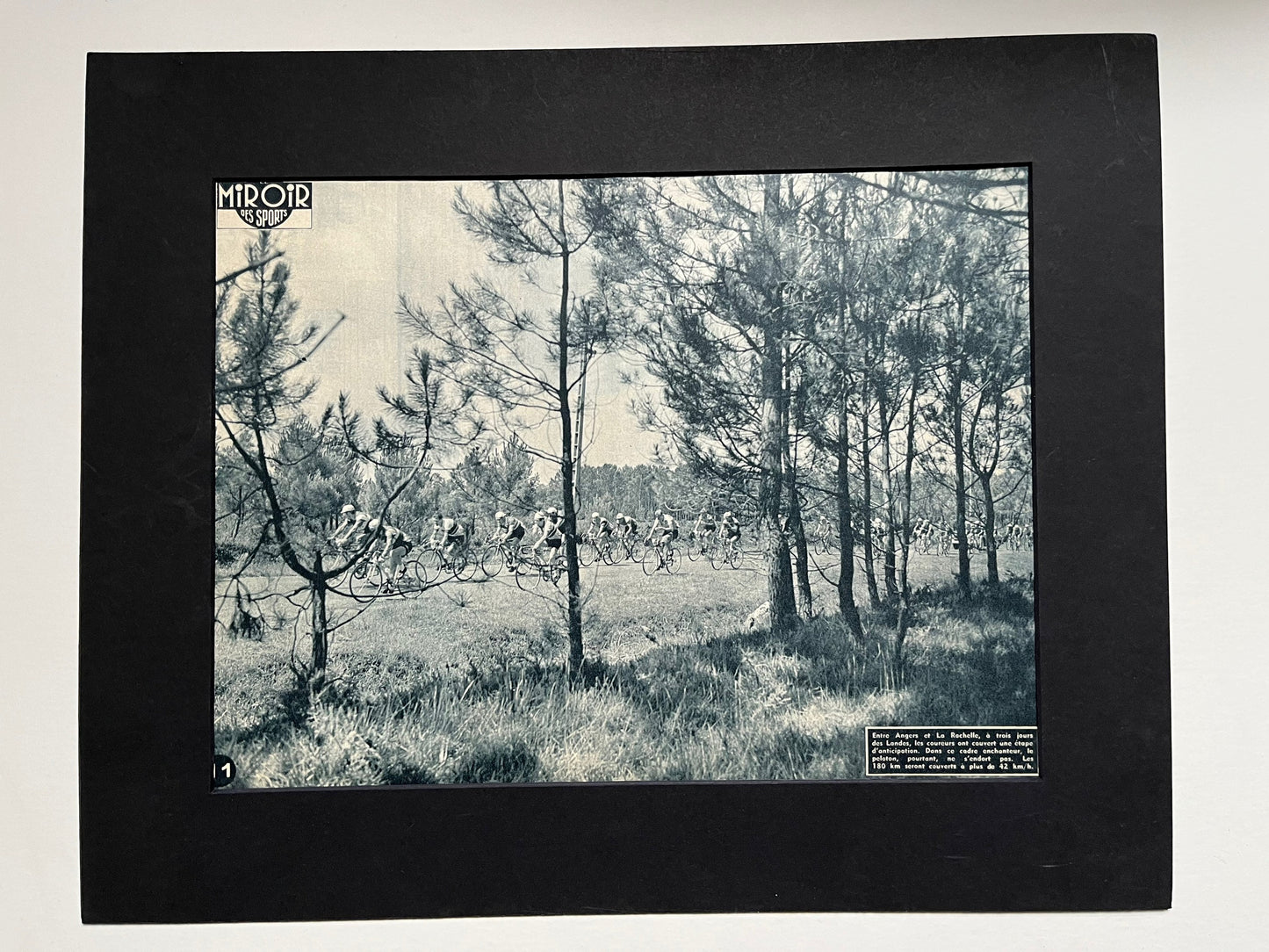 Vintage Cycling Print - Tour de France - La Rochelle, Original 1950s