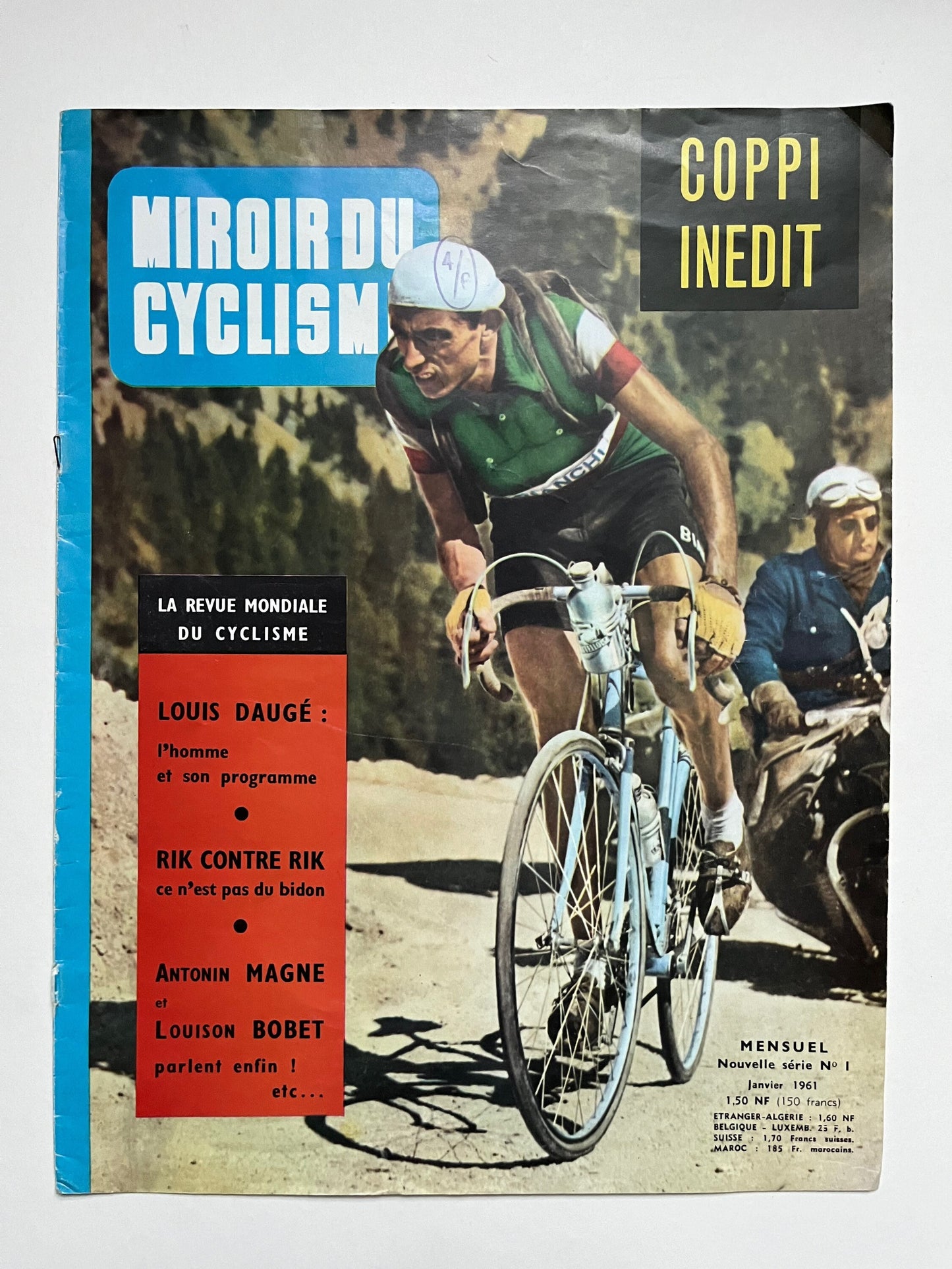 Vintage Cycling Print (colour) - Fausto Coppi - Bianchi, Original 1961