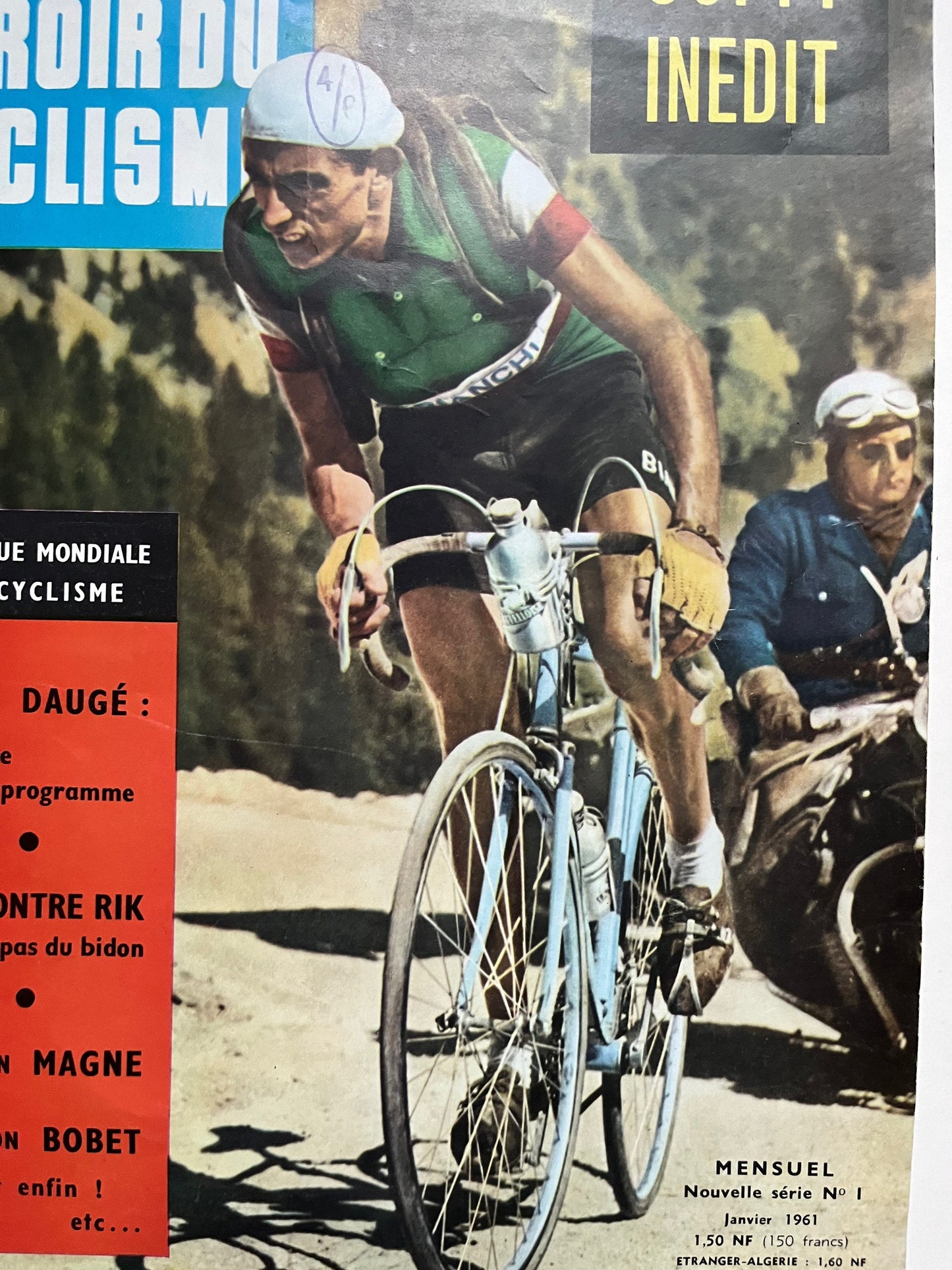 Vintage Cycling Print (colour) - Fausto Coppi - Bianchi, Original 1961
