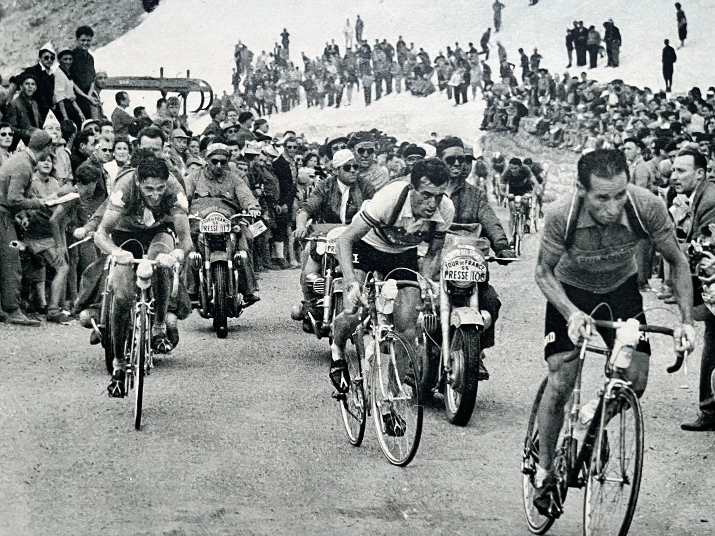 Vintage Cycling Print - Tour de France, Louison Bobet, Original 1955