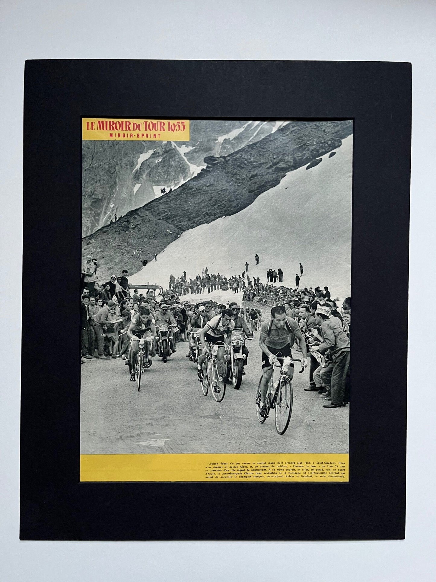 Vintage Cycling Print - Tour de France, Louison Bobet, Original 1955