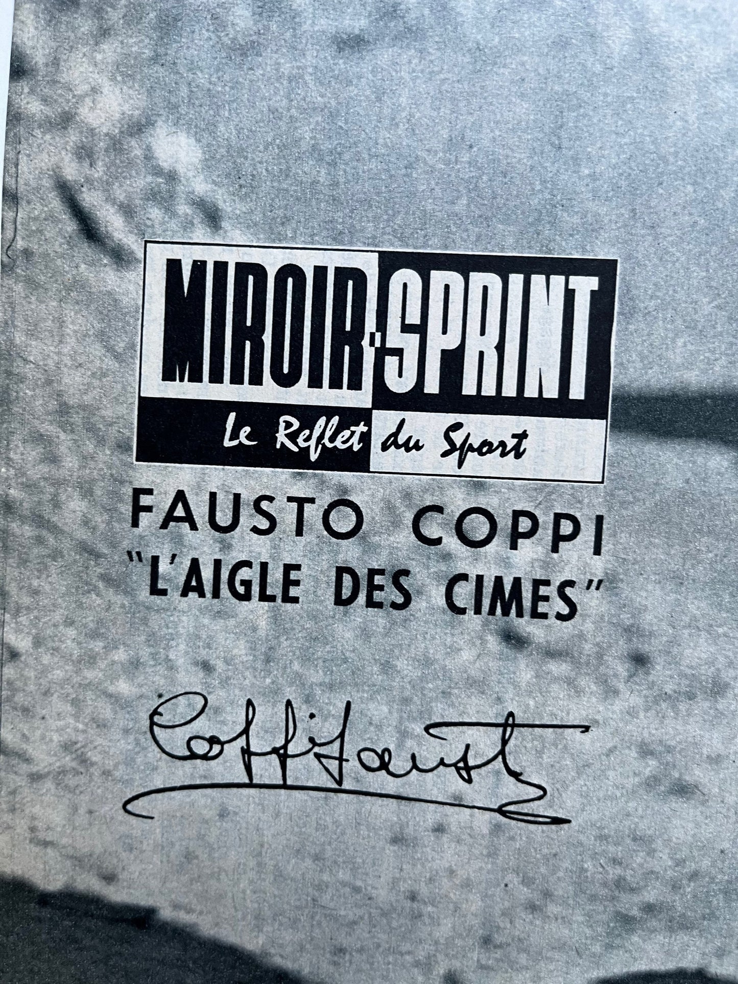 Vintage Cycling Print -  Fausto Coppi, Bianchi Original with Signature, 1953