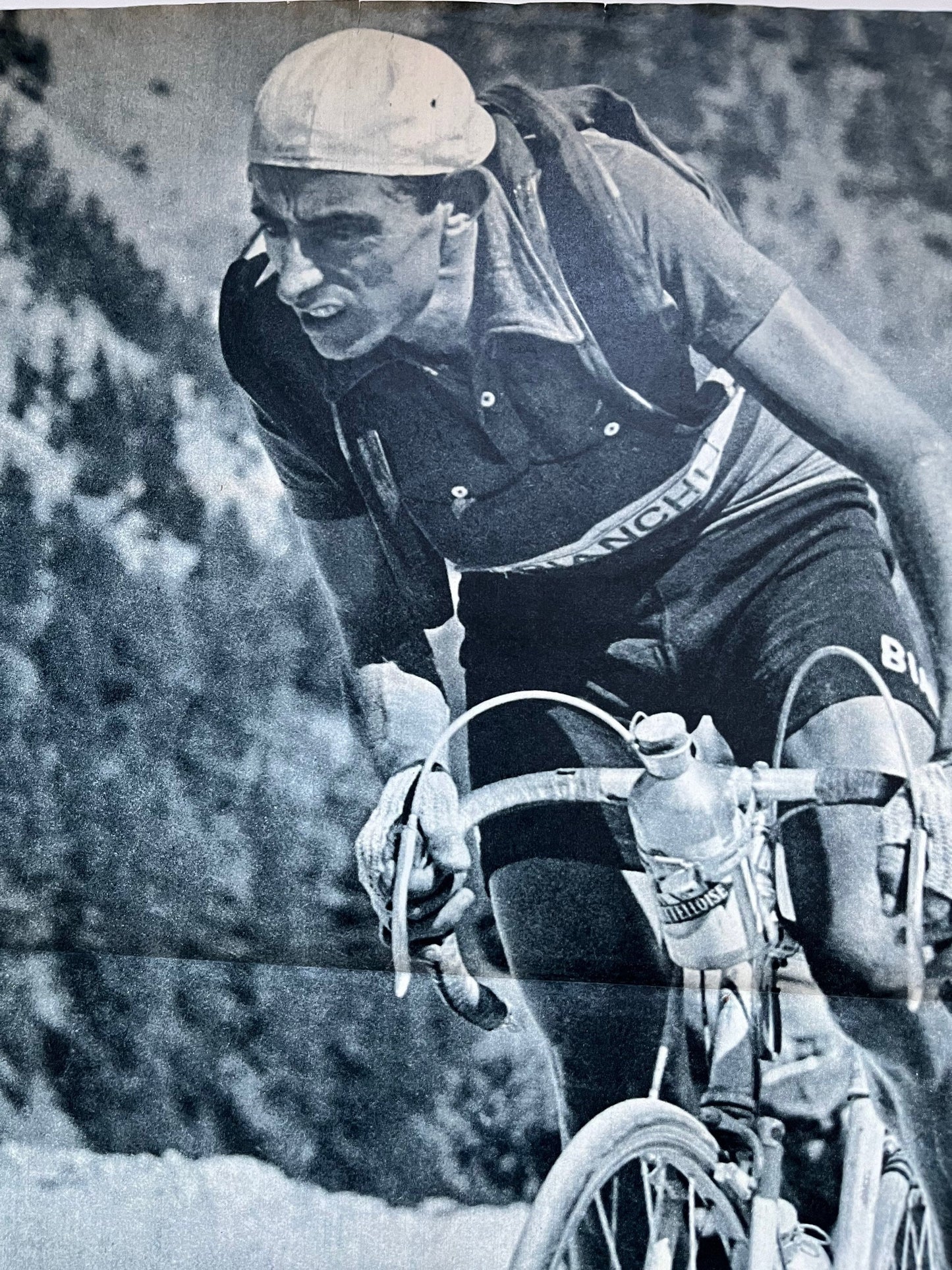 Vintage Cycling Print -  Fausto Coppi, Bianchi Original with Signature, 1953