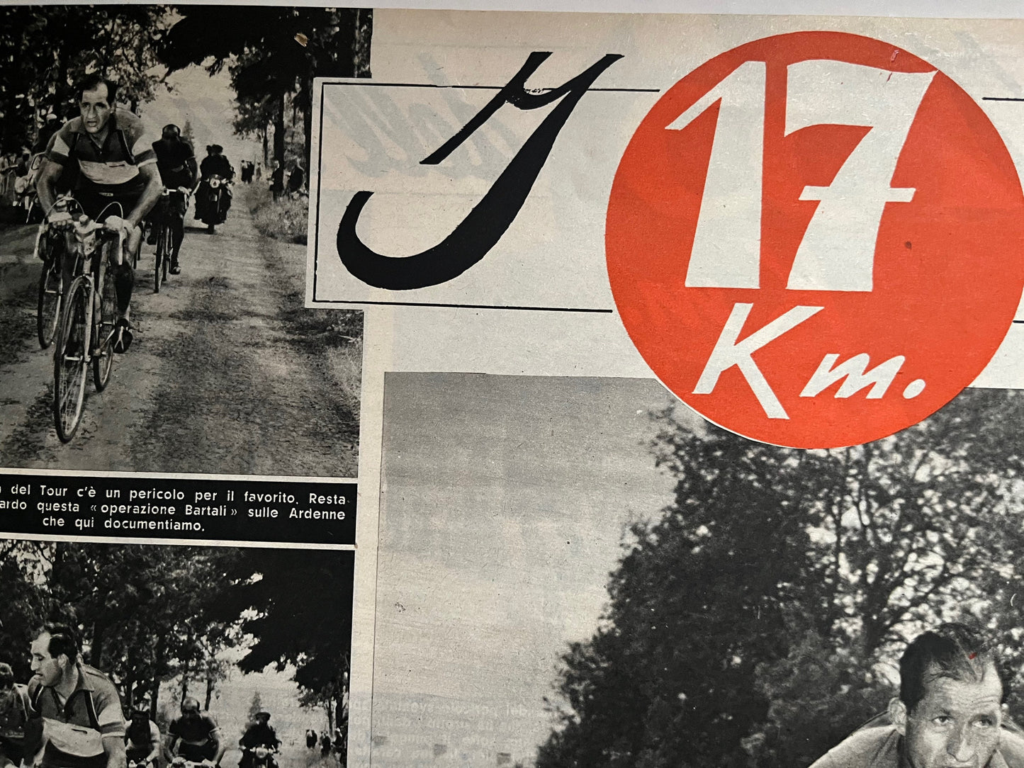 Vintage Cycling Print - Gino Bartali, Original 1953