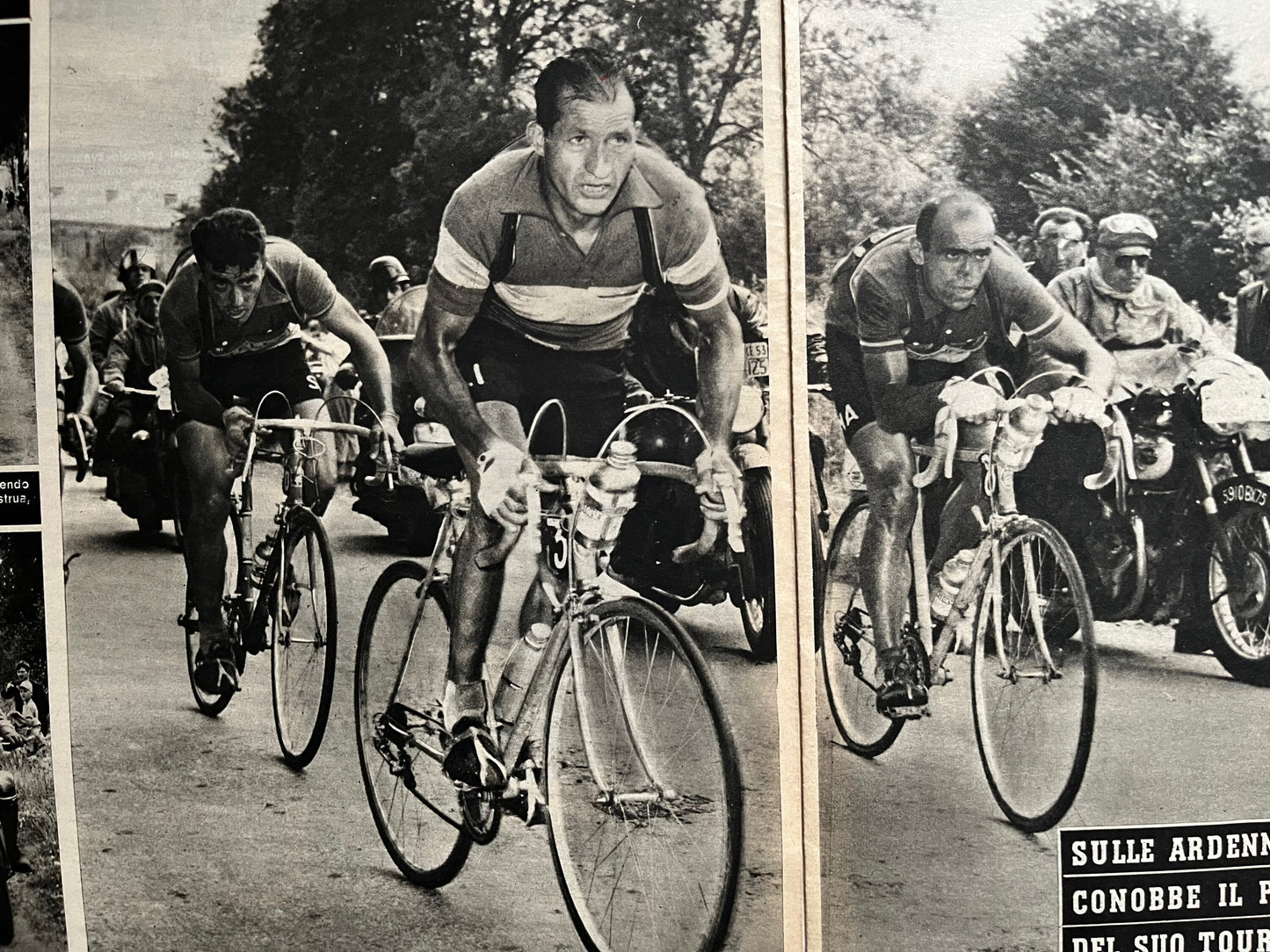 Vintage Cycling Print - Gino Bartali, Original 1953