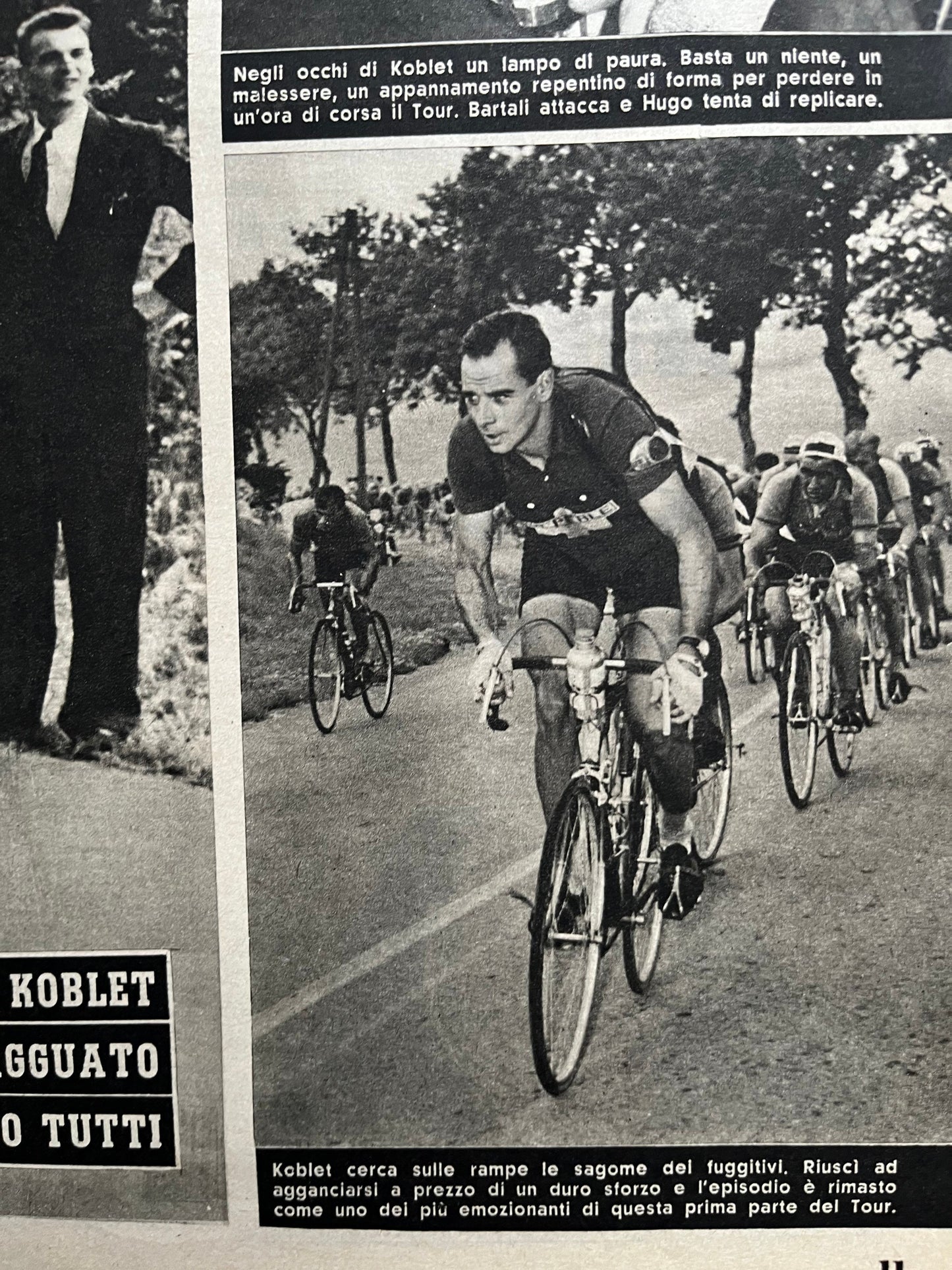 Vintage Cycling Print - Gino Bartali, Original 1953