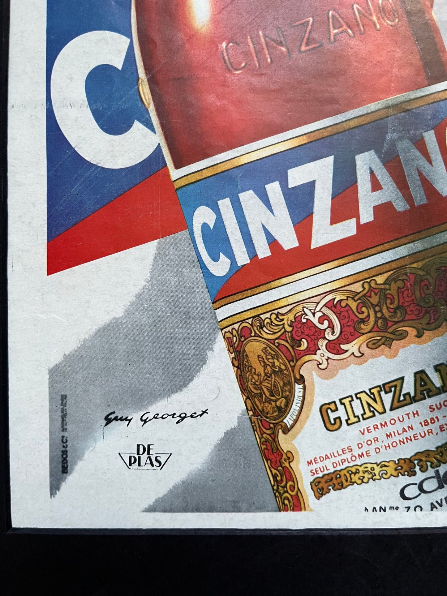 Vintage Advertising Print - Cinzano Vermouth, French, 1950s