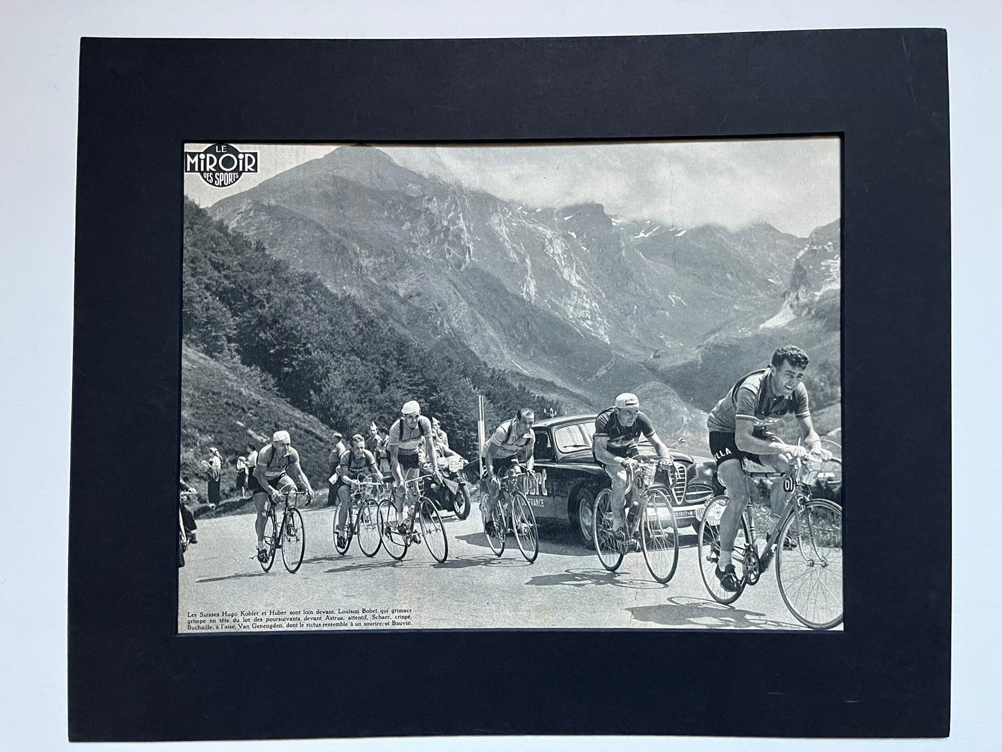 Vintage Cycling Print - Tour de France, Louison Bobet, Original 1956