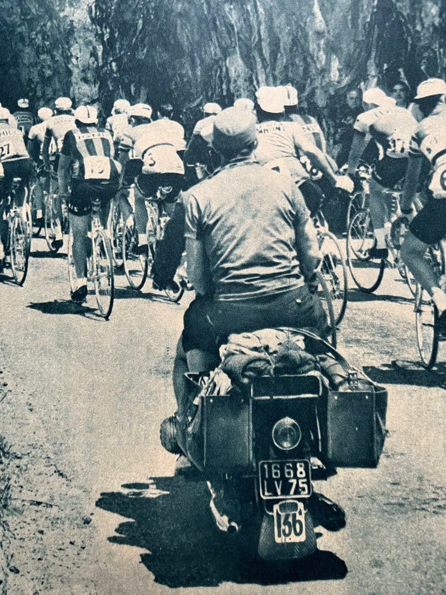 Vintage Cycling Print - Tour de France, Col de Restefond, Original  1960s