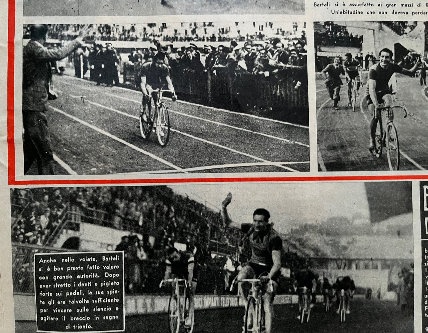 Vintage Cycling Print - Gino Bartali, Fausto Coppi, Original 1953