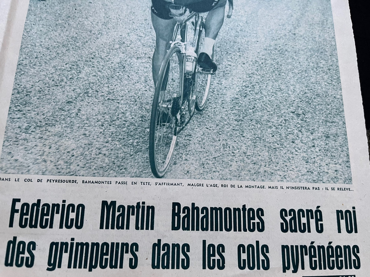 Vintage Cycling Print - Tour de France, Federico Bahamontes, Original 1959