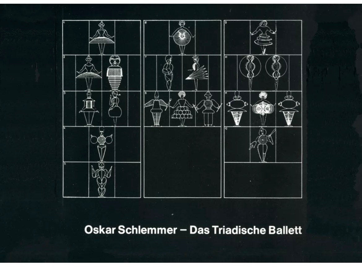 Vintage Design Poster - Das Triadshe Ballet, Bauhaus, Oskar Schlemmer, c1920