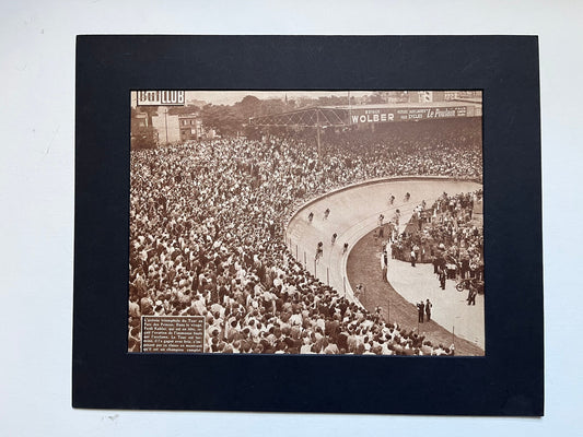 Vintage Tour de France cycling print - Ferdi Kubler 1950 parc des princes