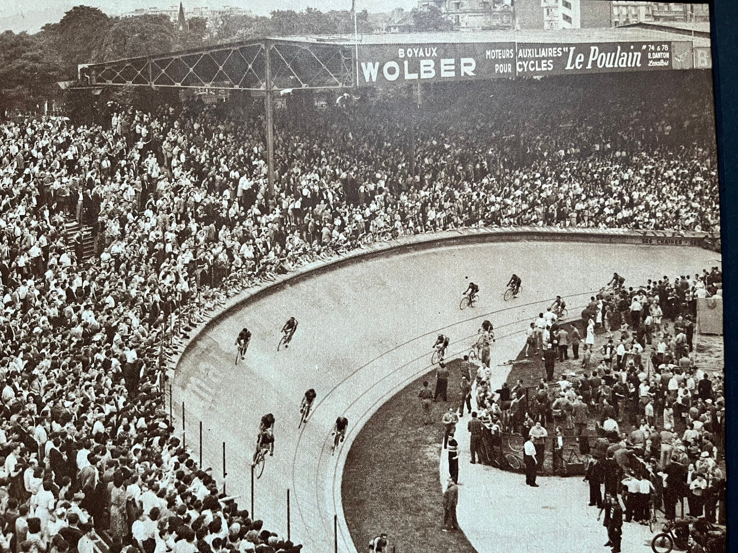 Vintage Tour de France cycling print - Ferdi Kubler 1950 parc des princes