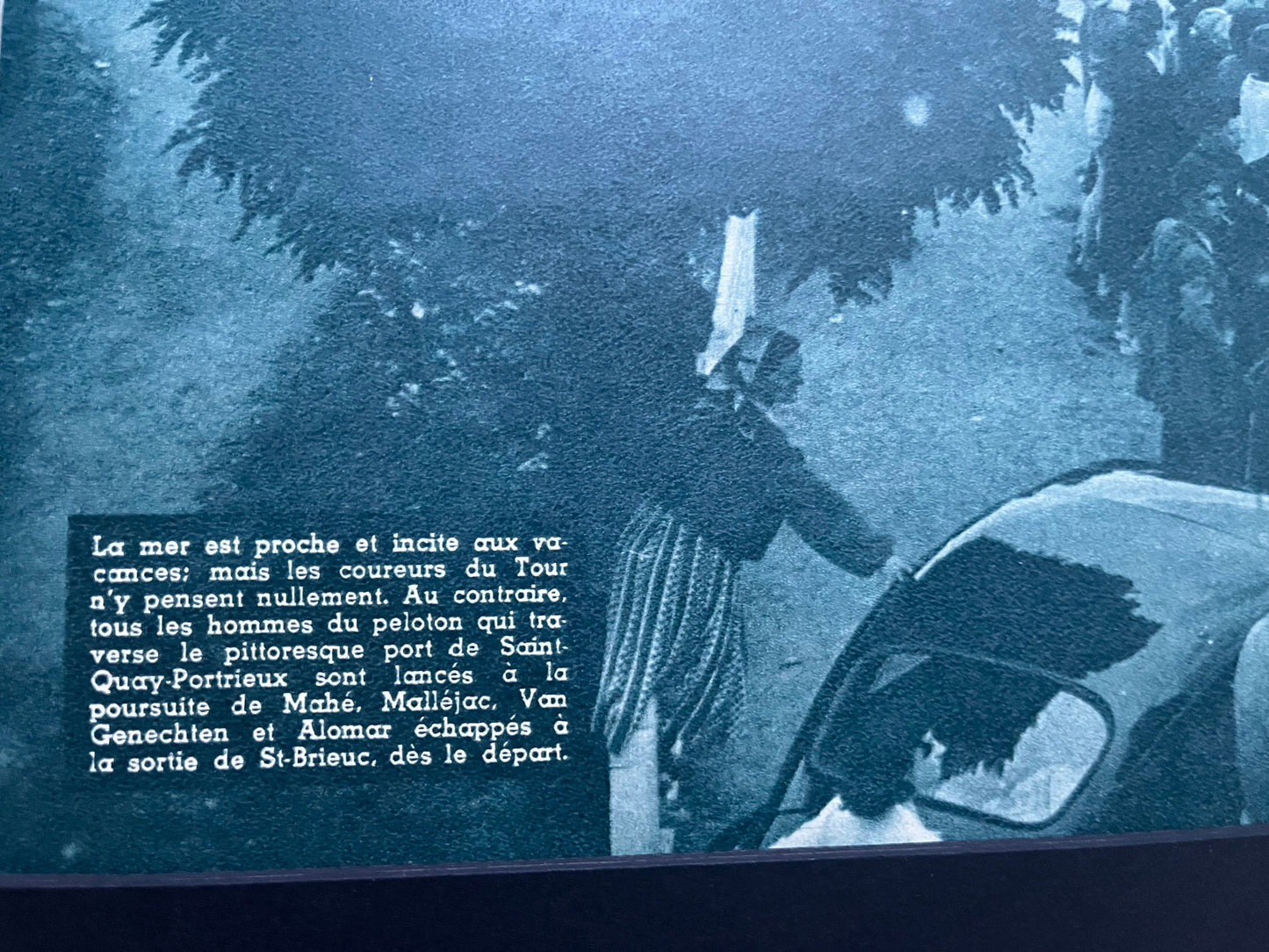 Vintage Cycling Print - Tour de France, Quay Portrieux, Original 1954