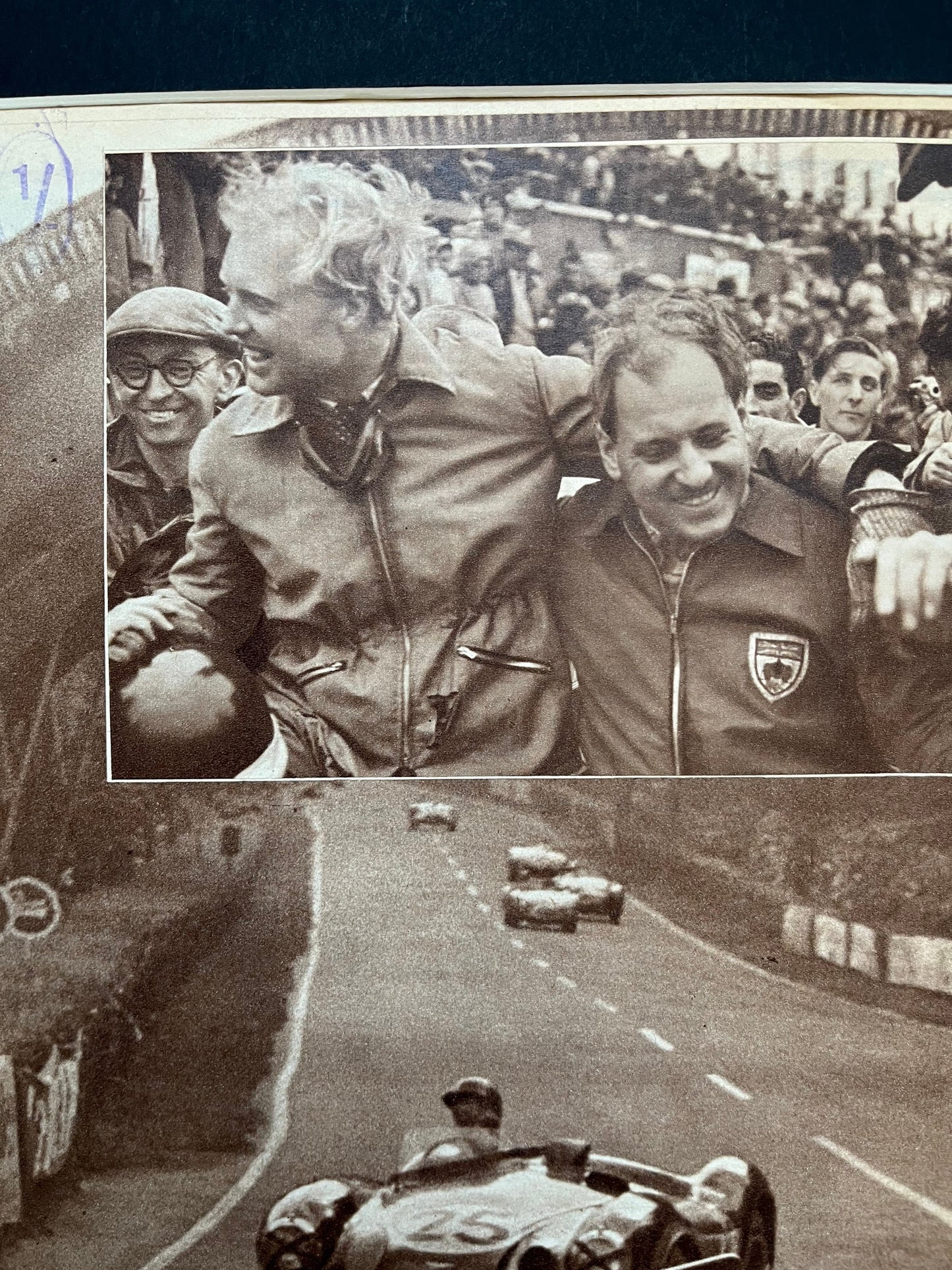 Vintage Magazine Print (French) - Mike Hawthorn/Ivor Lueb, Jaguar D Type Le Mans 24h, Original 1955