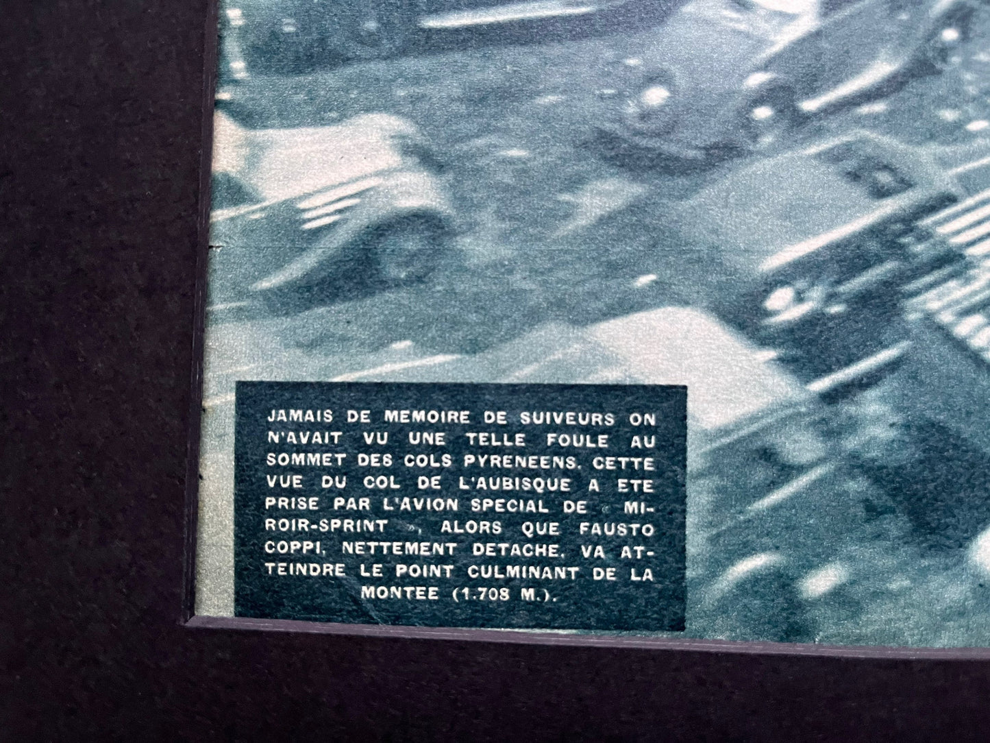 Vintage Cycling Print - Tour de France, Col de L'aubisque, Fausto Coppi, Original 1950