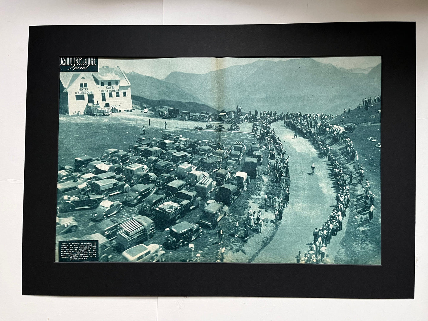 Vintage Cycling Print - Tour de France, Col de L'aubisque, Fausto Coppi, Original 1950