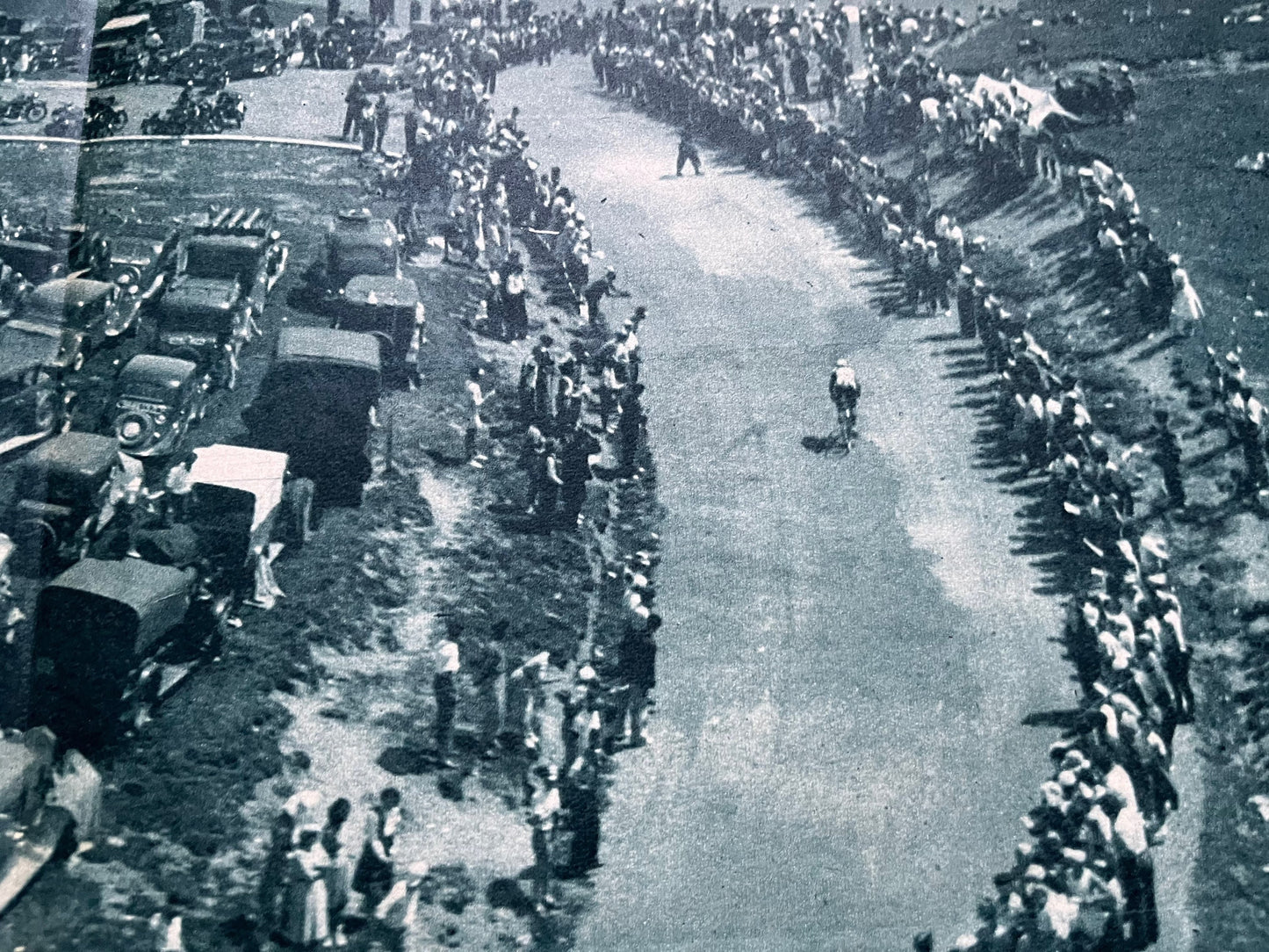 Vintage Cycling Print - Tour de France, Col de L'aubisque, Fausto Coppi, Original 1950