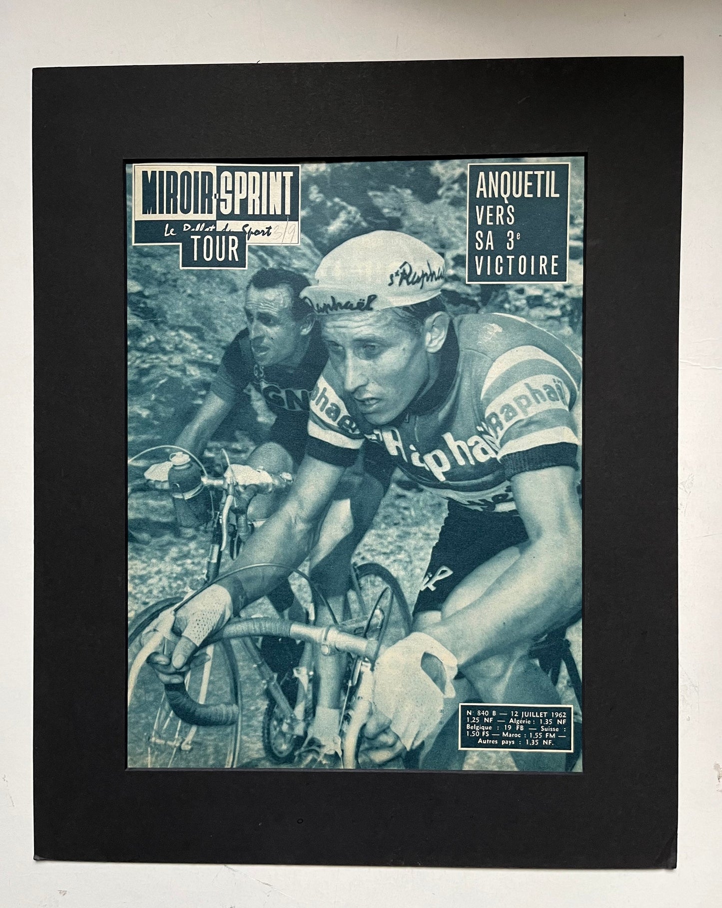 Vintage Cycling Print - Tour de France, Jacques Anquetil, Original 1962