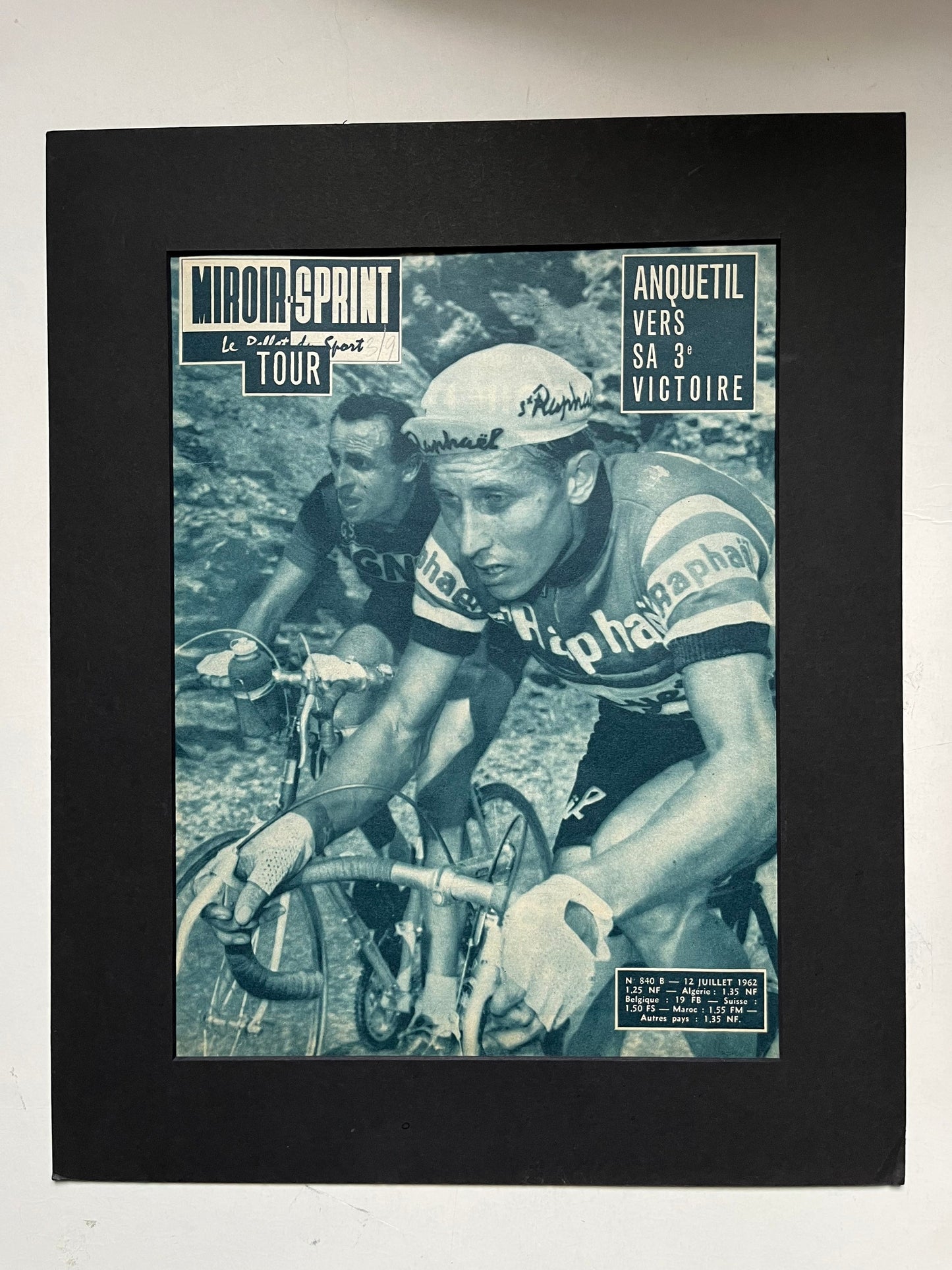Vintage Cycling Print - Tour de France, Jacques Anquetil, Original 1962
