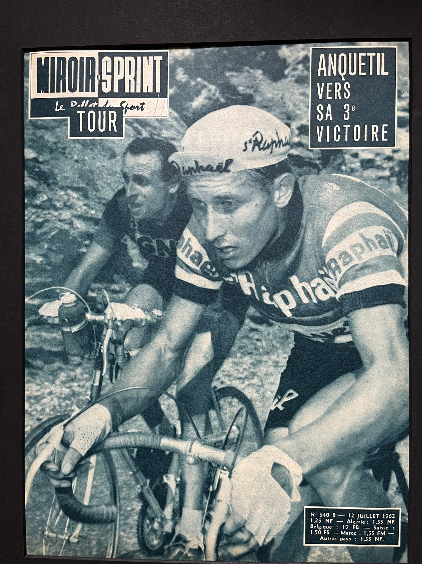 Vintage Cycling Print - Tour de France, Jacques Anquetil, Original 1962