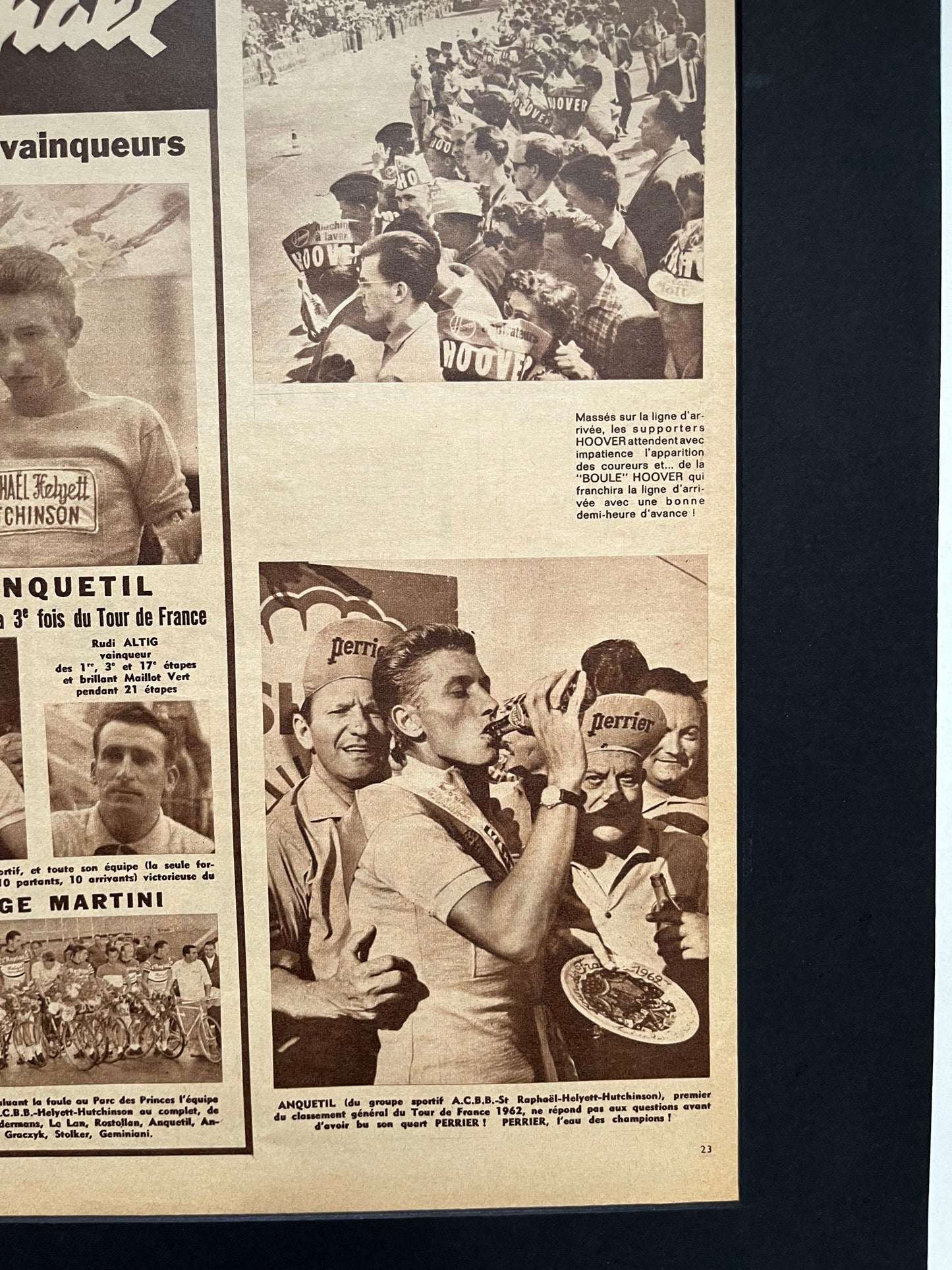 Vintage Cycling Print - Jacques Anquetil/St Raphael Cycling Team, Tour de France, Original 1962
