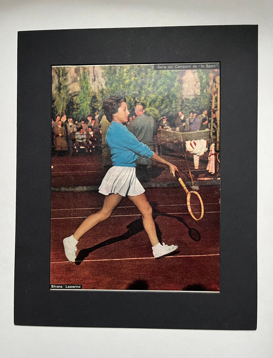 Vintage Tennis Print - Silvana Lazzarino, Tennis Player, Original 1953