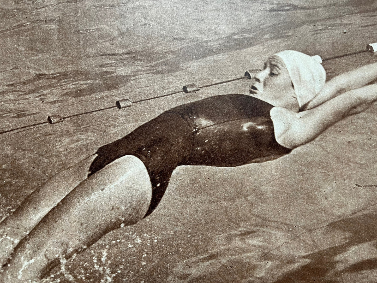 Vintage Swimming Print - Marie-Helene Andre, Original 1953