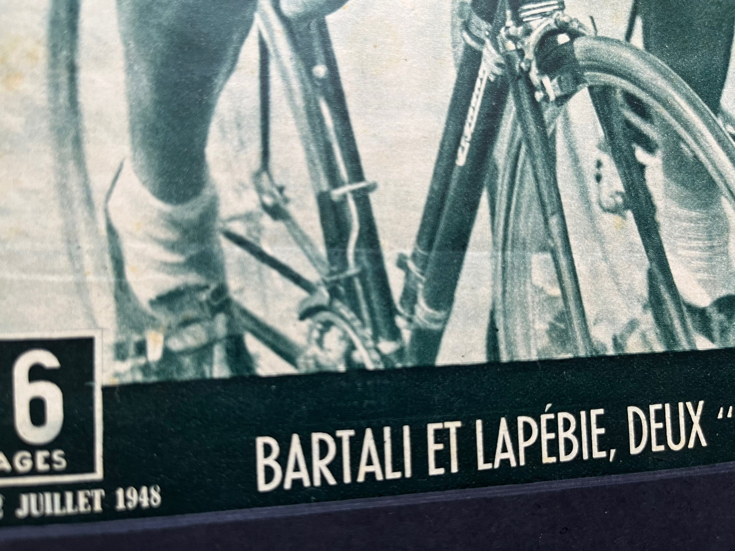 Vintage Cycling Print -Tour de France, Gino Bartali/Guy LaPebie, 1948