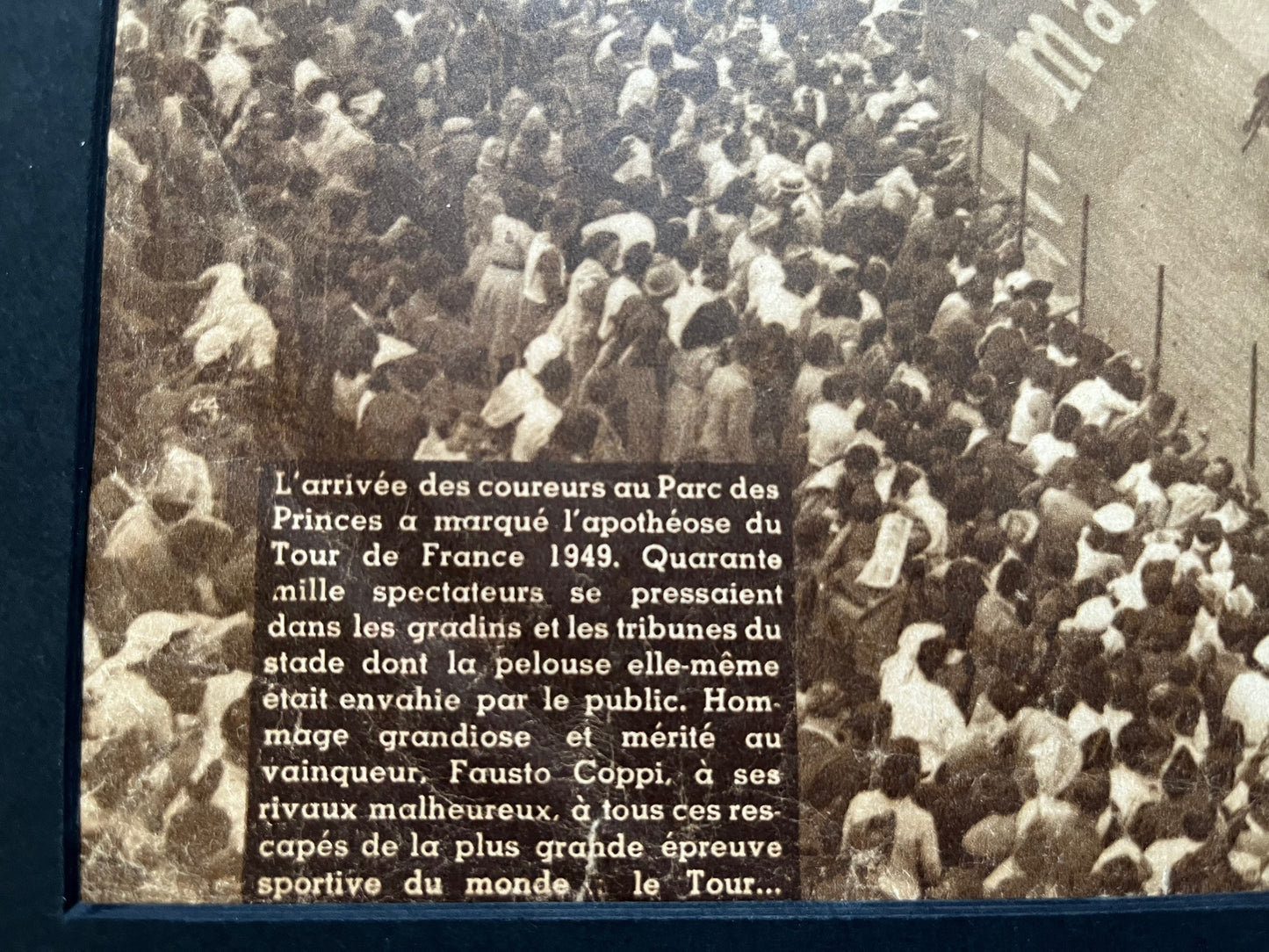 Vintage Tour de France cycling print - Ferdi Kubler 1950 parc des princes