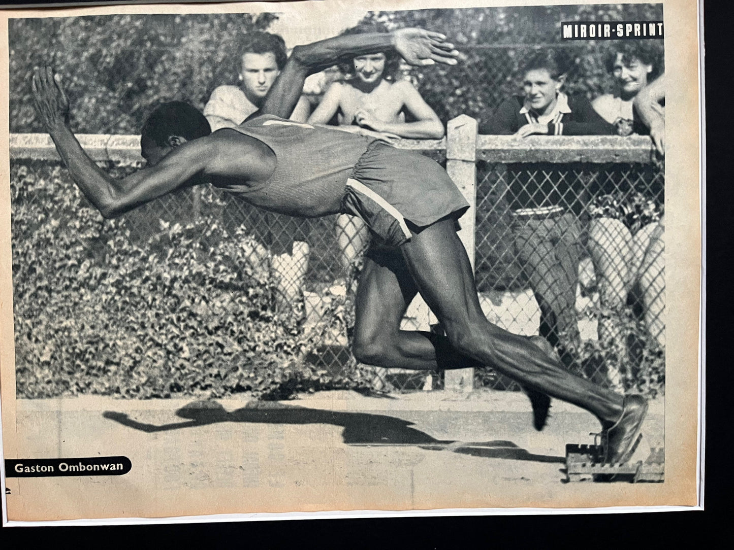 Vintage Athletics Print (French) - Gaston Ombunwan, Original 1953