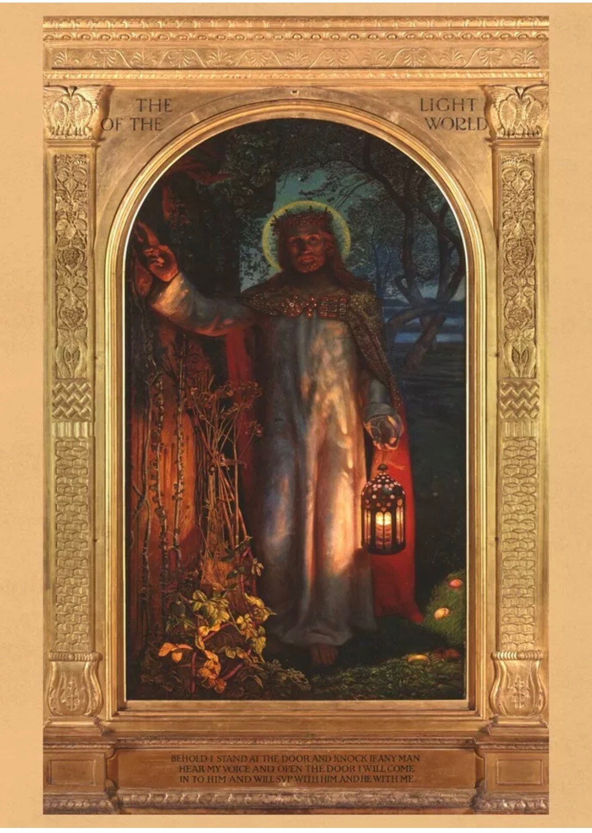 Vintage Religious Print - Light of the World, William Holman Hunt, c1853-54
