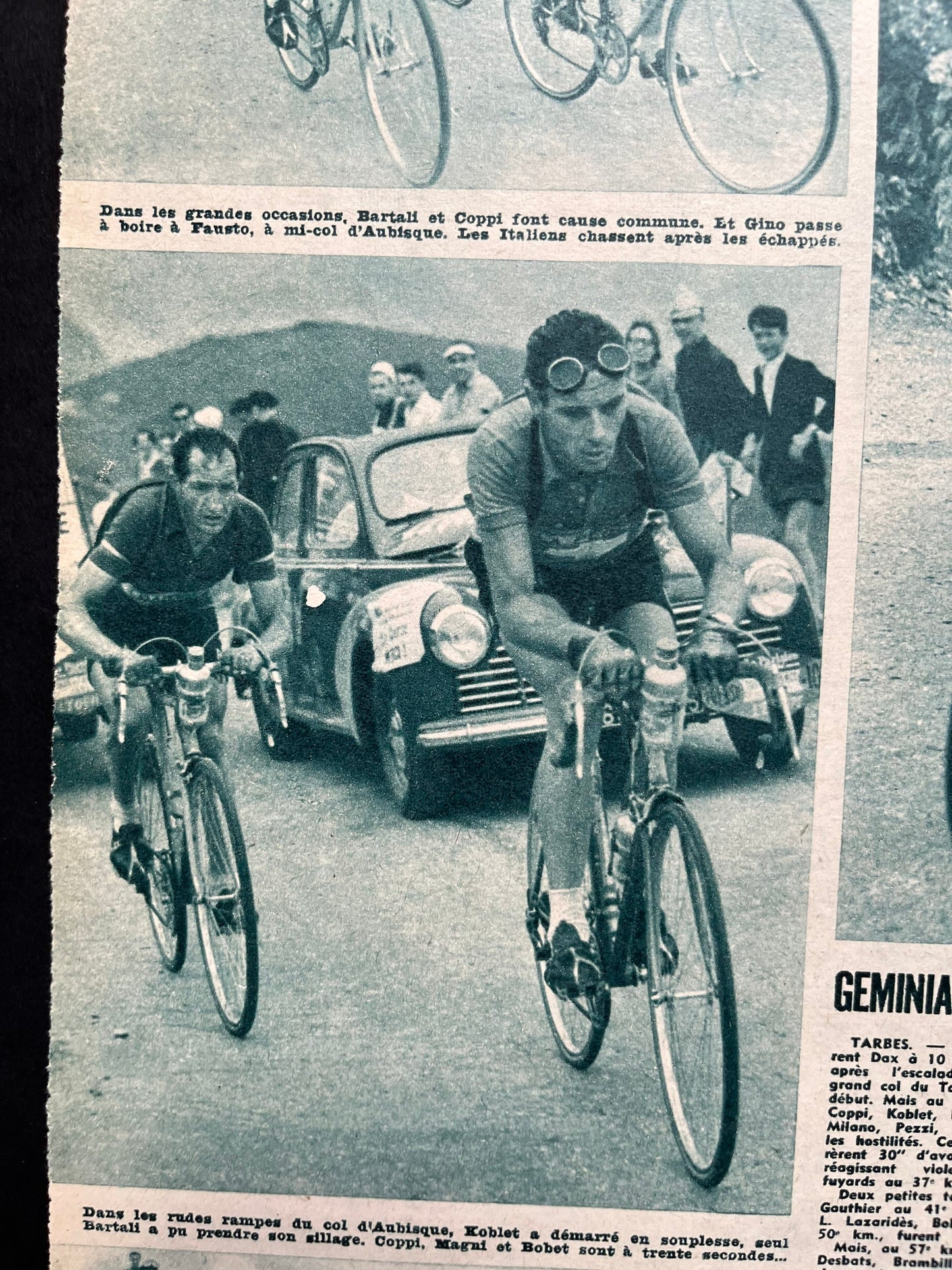 Vintage Cycling Print - Fausto Coppi, Bianchi Original,1952