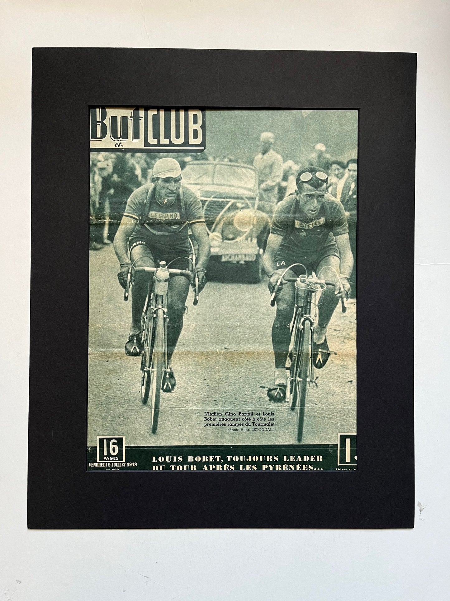 Vintage Cycling Print - Tour de France, Gino Bartali/Louison Bobet, 1948