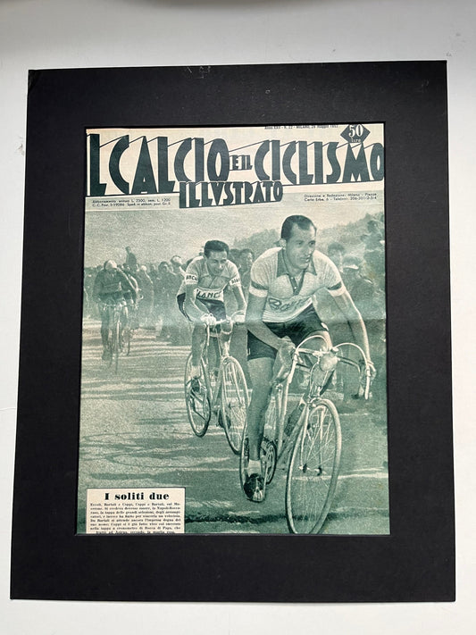 Vintage Cycling Print - Fausto Coppi/Gino Bartali, Original, Tour de France 1952